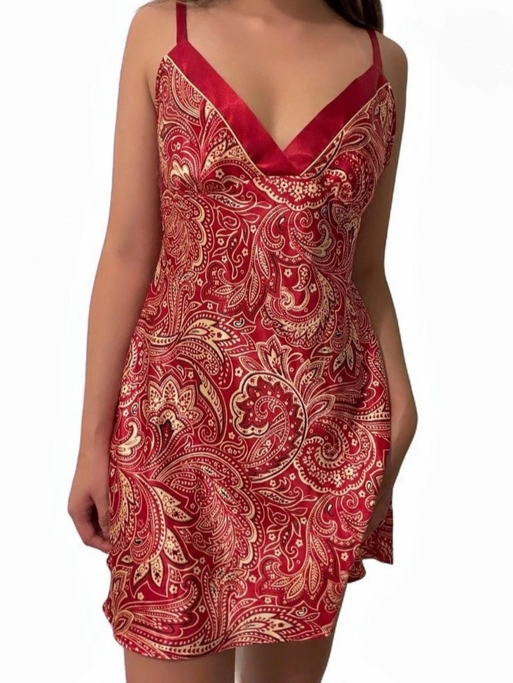 Jones New York Paisley Mini Dress in Red & White